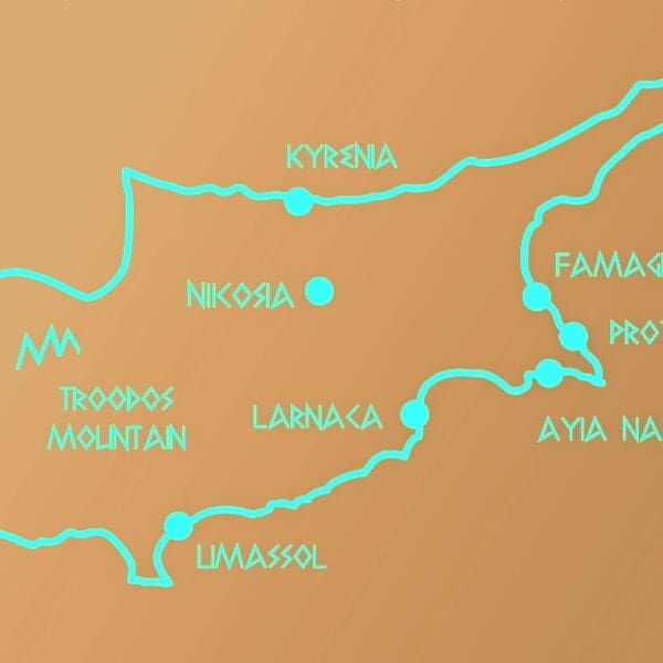 map Cyprus with cities