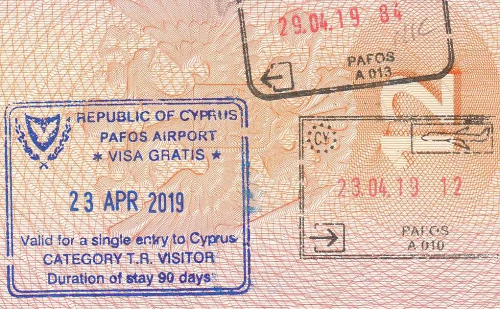 Cyprus visa stamp