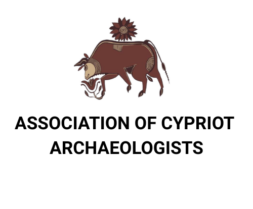 Logo featuring a stylized brown bull with geometric patterns above the text "ASSOCIATION OF CYPRIOT ARCHAEOLOGISTS," symbolizing history tours, on a white background.