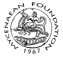 Mycenean Foundation logo "Mycenaean Foundation 1967" surrounding an ancient-style illustration of a human figure riding a mythical animal, reflecting the spirit of history tours and cultural discovery.